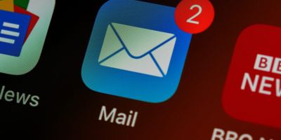 Email app icon with two notifications